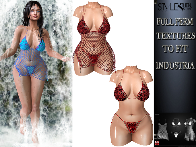 STYLES-INDUSTRIA Fishnet dress & bikini-Texture FULL PERM V5.3