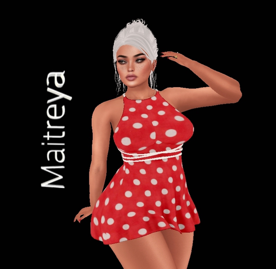 Red_White Dots Mini Dress maitreya Boxed