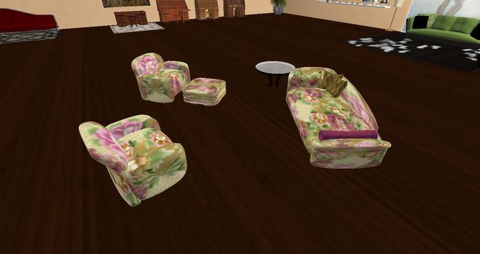 Thandi Designs - Overstuffed Floral Living Room Set
