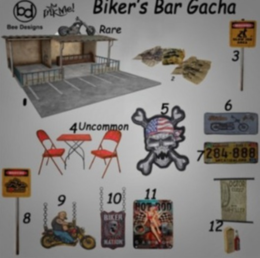 Bee Designs Biker's Bar Gacha 1 RARE