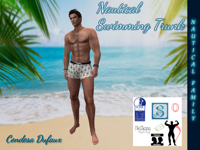 Nautical Swimming Trunk