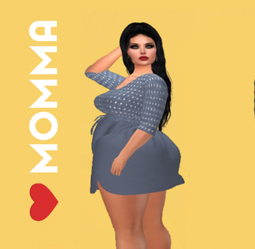 Short Dress Pale Blue w Little hearts Love Momma Boxed