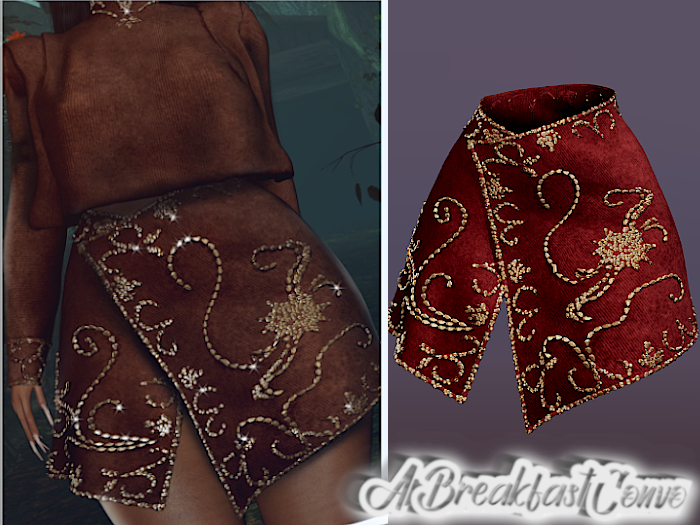{ABC} Alia Suede Studded Skirt Burgundy