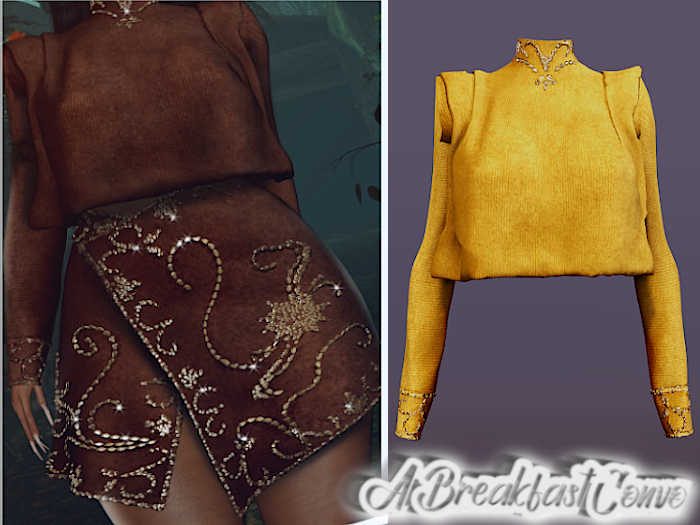 {ABC} Alia Suede Studded Top Yellow