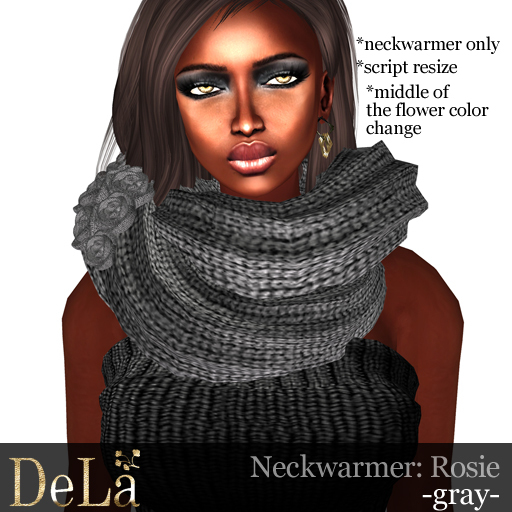 =DeLa*= Neckwarmer "Rosie" Gray
