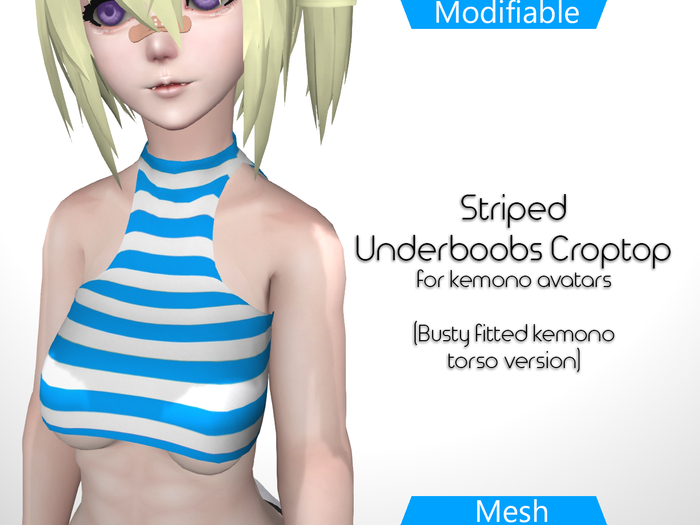 Fitted Kemono Torso Striped Underboobs Croptop (Busty)