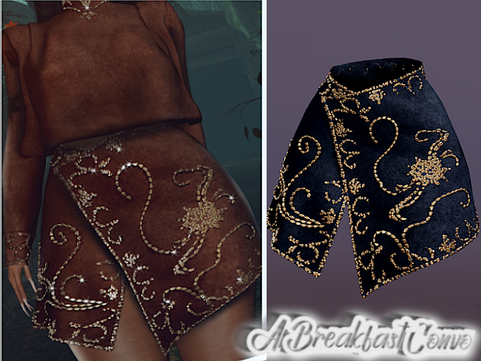 {ABC} Alia Suede Studded Skirt Navy