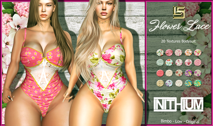  [LS] BODYSUIT FLOWER LACE KUPRA