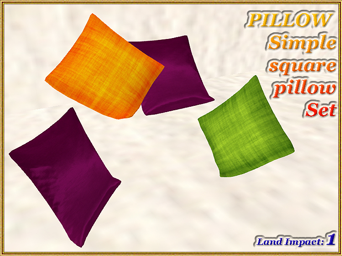 PILLOW - Simple square pillow Set (1 LI) (Full perm)