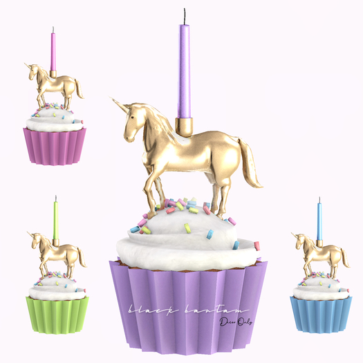 [Black Bantam] Unicorn Cupcake Decor Set