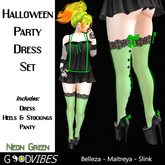 Halloween Party Dress Neon Green and Black