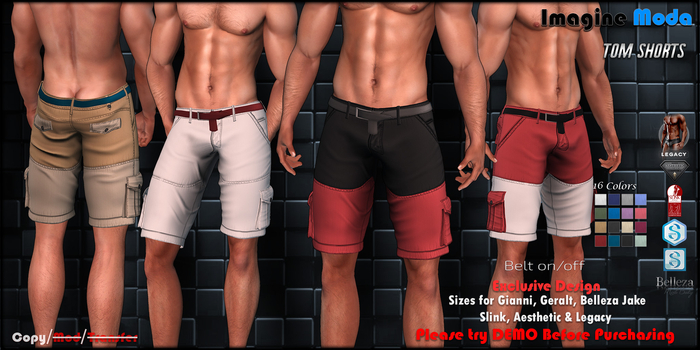 Tom Shorts {FATPACK} Aesthetic, Gianni, Geralt, Slink, Jake, Legacy -Imagine Moda-