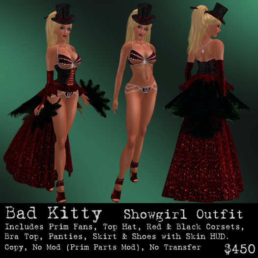 Bad Kitty Showgirl Outfit Red (R) V