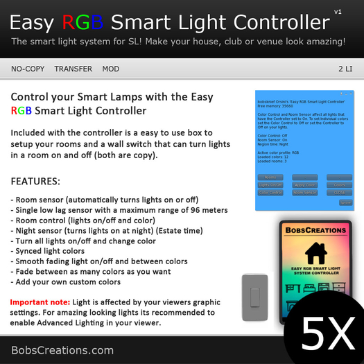 Easy RGB Smart Light Controller (x5)