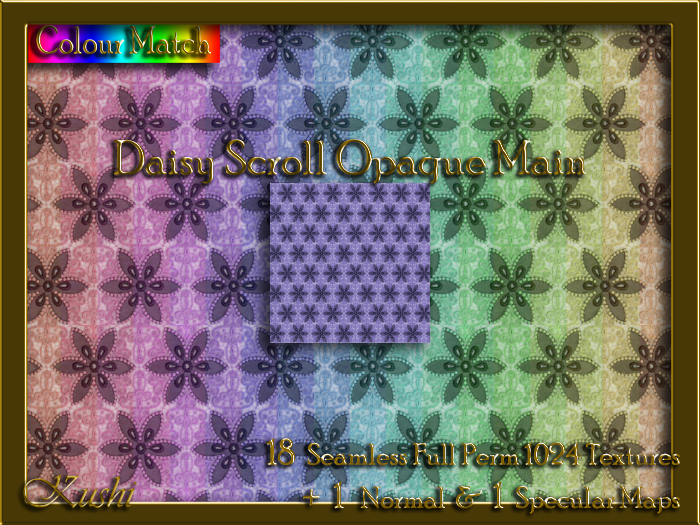 Daisy Scroll Opaque Main Seamless Texture Set