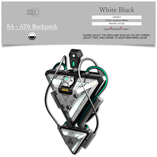 :::SOLE::: SA - AT6 Backpack (White Black)