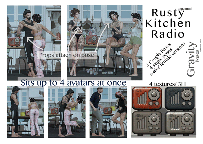 Gravity Poses  -  Rusty Kitchen Radio  