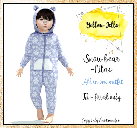 YJ -Snow Bear Td Fitted - Lilac (add me)