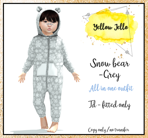 YJ -Snow Bear Td Fitted - Grey (add me)