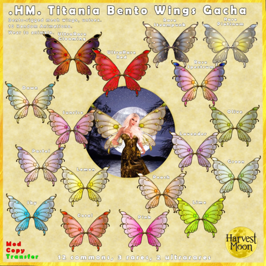.HM. Titania Bento Wings - (Random Anim) Steampunk RARE