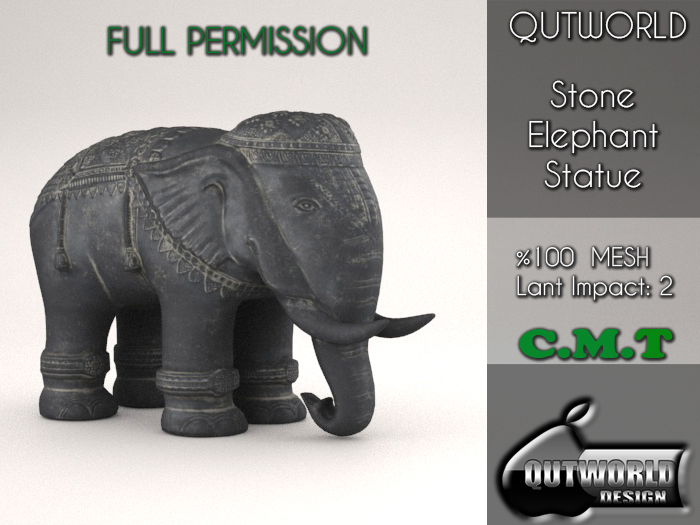 .::QUTWORLD Stone Elephant Statue_2::.FP 