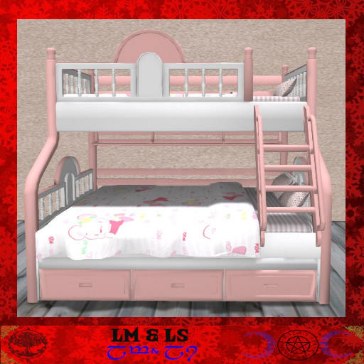 Double bed child girl in pink color (Valentine's Day promo)