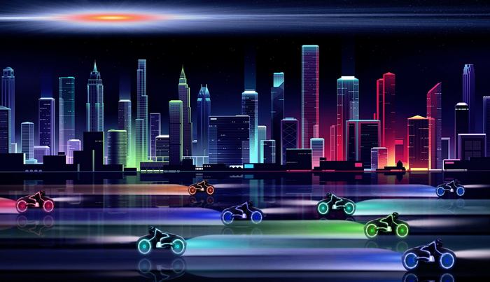 Neon City Wall Art
