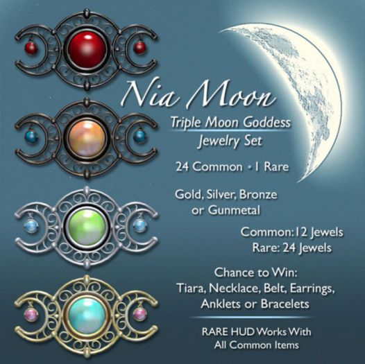 ! !SSD Gatcha ~ Nia Moon ~ Gunmetal Earrings COMMON