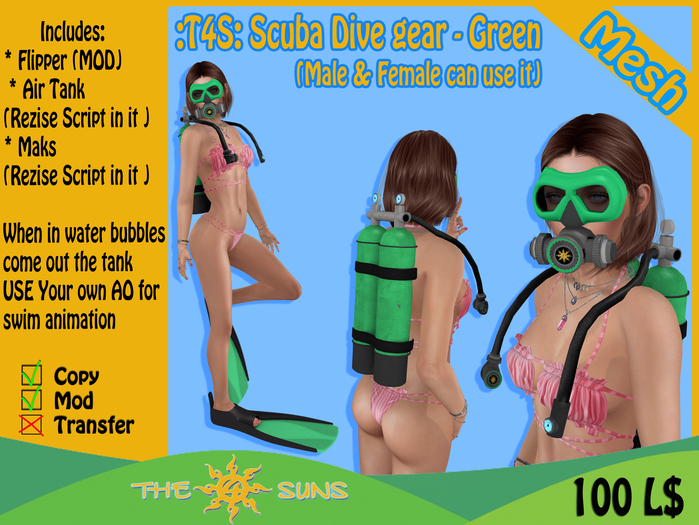 :T4S: Scuba Dive gear - Green