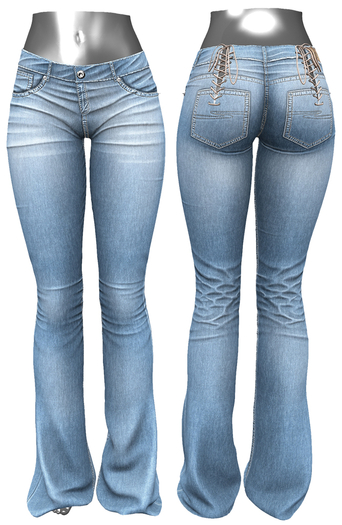 RIOT / Kira Tied-Back Flares - Stonewash