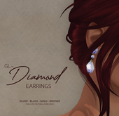 G.L.- Diamond Earrings - Purple 
