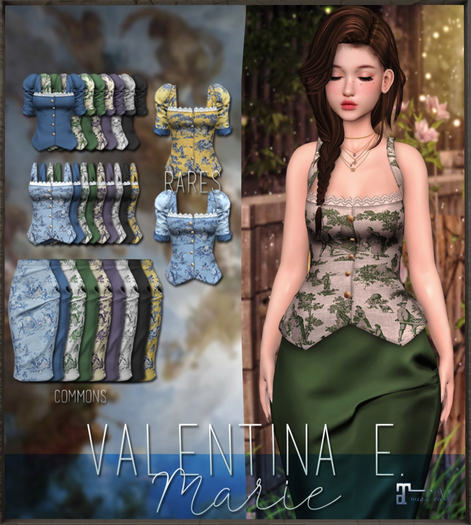 :V.e. Marie Blue Toile Top RARE
