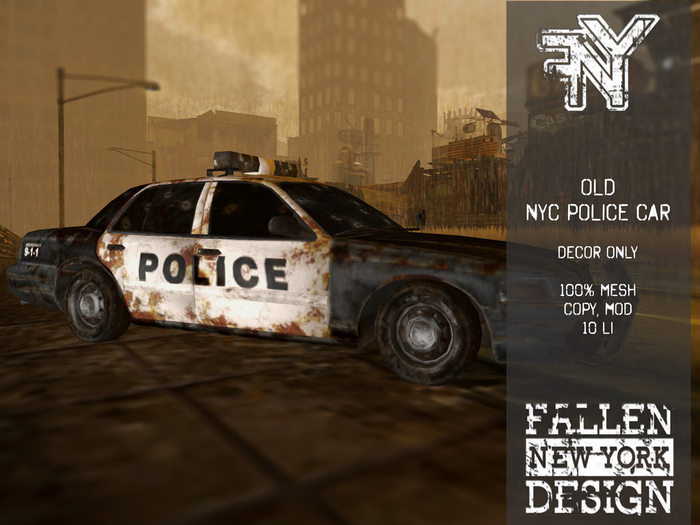 :FNY: Designs - Old NYC Police Car | 100% Mesh