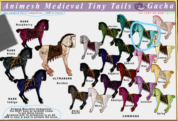 *E* Animesh Medieval Tiny Tails [ADD ME] Aqua