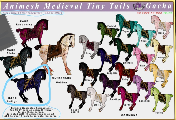 *E* Animesh Medieval Tiny Tails [ADD ME] Indigo RARE