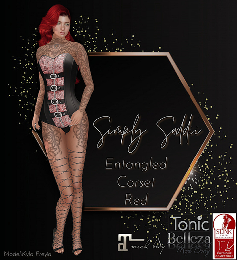 Simply Saddii Entangled Corset Set Red