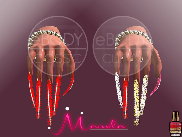 :.M.:Glitter eBody Nails+ Hud (Square)