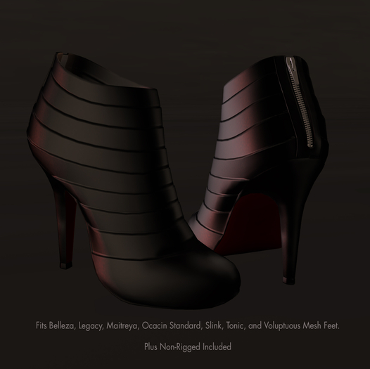 Paris METRO Couture: Wrapped Ankle Mesh Boot - Black