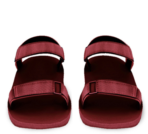 {Little Miss} Velcro Sandals / Unrigged / Maroon