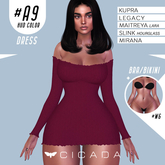 CICADA - Taranee dress (Crimson) #A9 for Kupra, Legacy, Maitreya ,Slink, Mirana