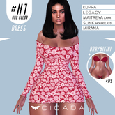 CICADA - Taranee Dress (Red) #H1 for Kupra, Legacy, Maitreya ,Slink, Mirana
