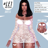 CICADA - Taranee Dress (White lace) #LE1 for Kupra, Legacy, Maitreya ,Slink, Mirana