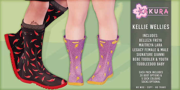 {Sakura} Kellie Wellies - Fatpack