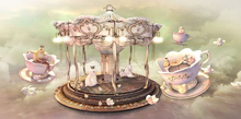 4/{anc} happy end park. Teacup ride (tiffany) RARE