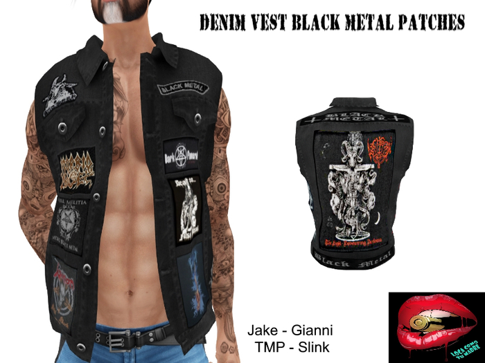 DENIM VEST BLACK METAL PATCHES Update