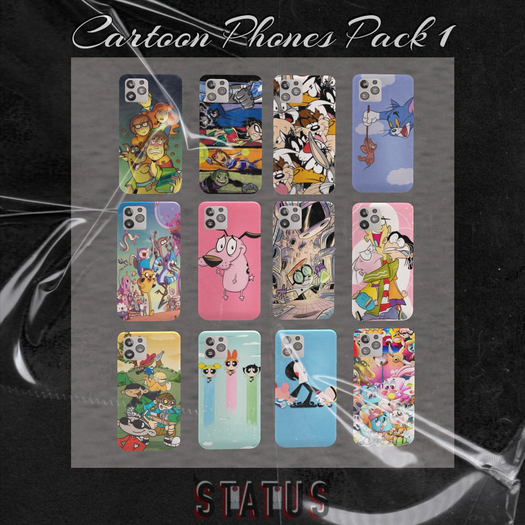 STATUS ~ Cartoon Phones Pack 1