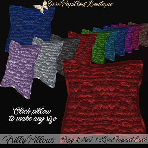 DPB Frilly Pillow set of 10 - Winter Colors *Fatpack*