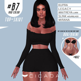 CICADA - Taranee top & skirt (Black) #B7 for Kupra, Legacy, Maitreya ,Slink, Mirana