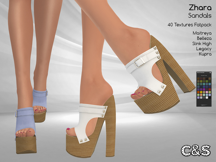 C&S Zhara Sandals for Maitreya Lara, Slink, Belleza, Kupra and Legacy. 40 Text.