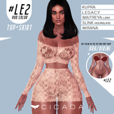 CICADA - Taranee top & skirt (Beige lace) #LE2 for Kupra, Legacy, Maitreya ,Slink, Mirana